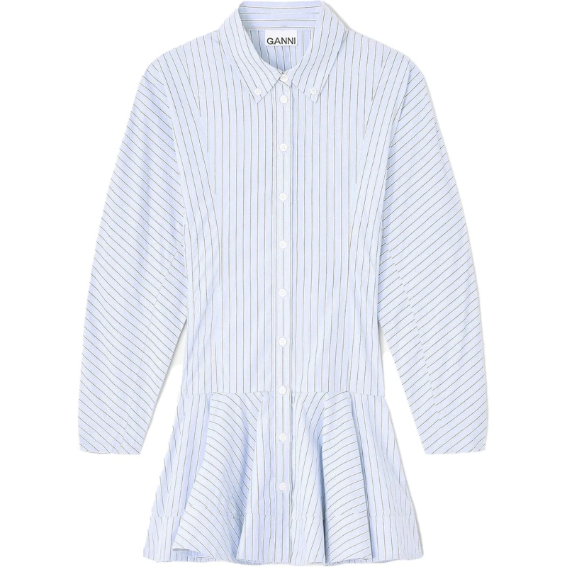 GANNI Minikleid dress streep blau