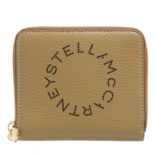 Stella McCartney Logo Wallet Sand Portemonnaie mit Zip-Around-Reißverschluss