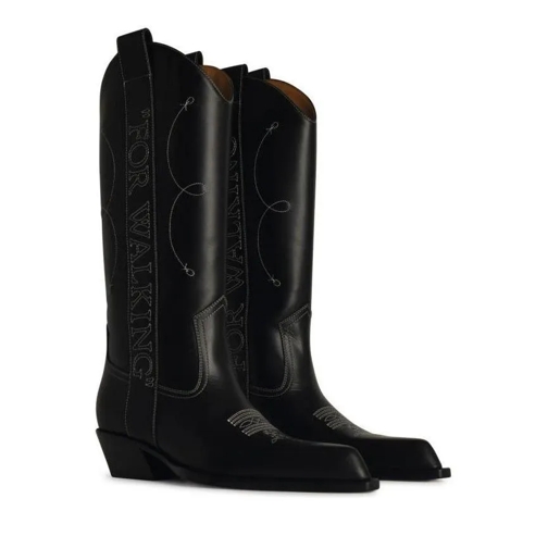 Off-White Texano' Black Leather Boots Black Stivale