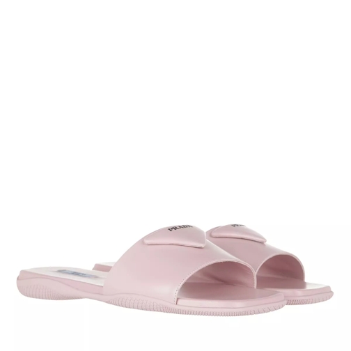 Prada Flat Sandals Leather Alabaster Pink Slide