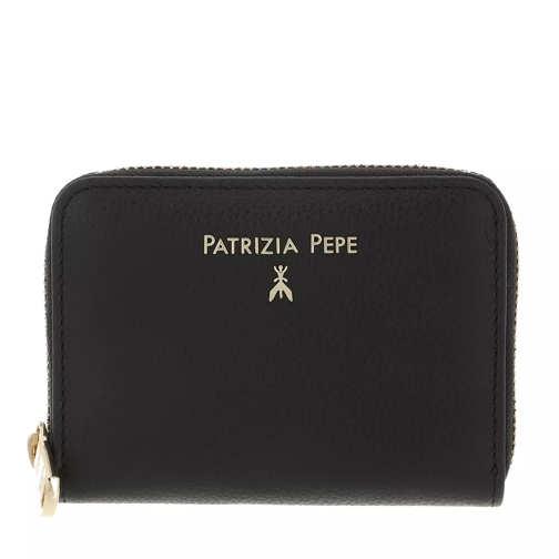 Patrizia Pepe Mini Zip Around Wallet Nero Portemonnaie mit Zip-Around-Reißverschluss