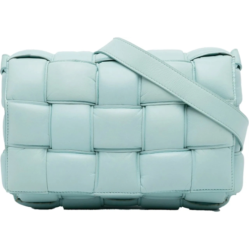 Bottega Veneta Schultertasche Nappa Intrecciato Padded Cassette Crossbody blau