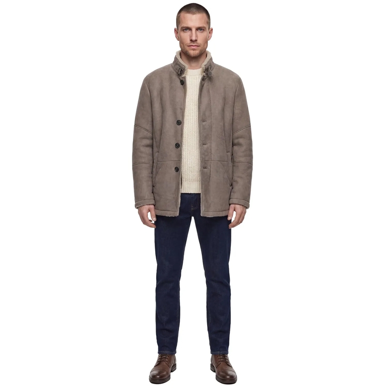 Werner Christ Shearling-Jacke Mantel Antony aus Lammfell Braun(Image 6)