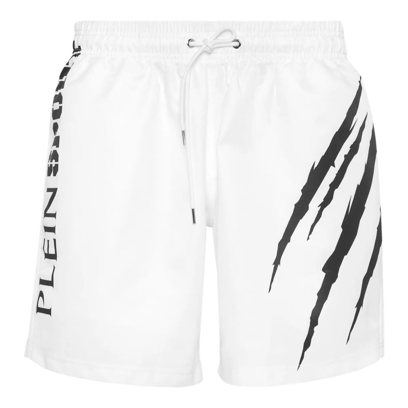 Plein Sport Shorts Jogging-Shorts Scratch weiss
