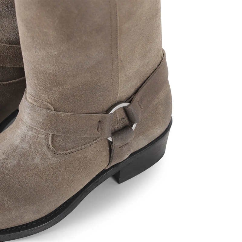 Golden Goose Stiefel Bikerstiefel aus Veloursleder beige(Image 5)