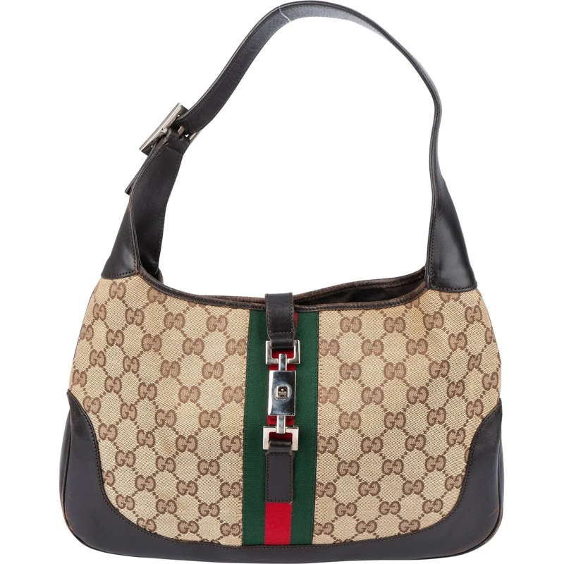 Gucci Schultertasche Gucci GG Monogram Jackie Handbag braun