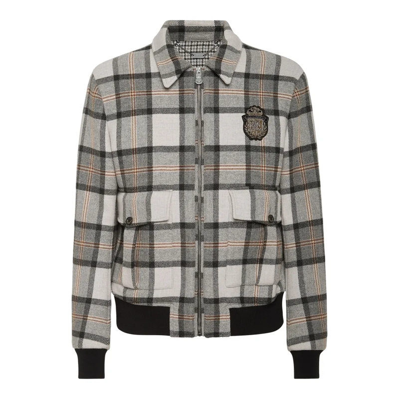 BILLIONAIRE Lederjacke Jacke Crest beige