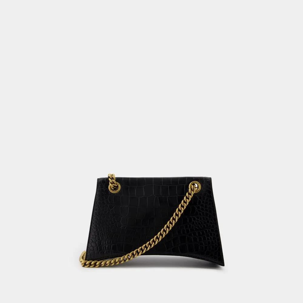 Balenciaga Hobo bags Crush Chain S Shoulder Bag Leather Black in zwart