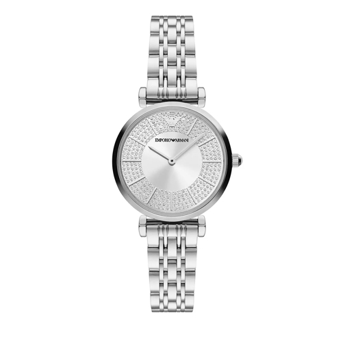 Emporio Armani Two-Hand Stainless Steel Watch Silver Quarz-Uhr