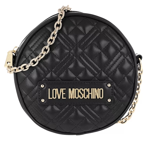 Love Moschino Round Crossbody Bag Quilted Nappa Nero Canteen Bag