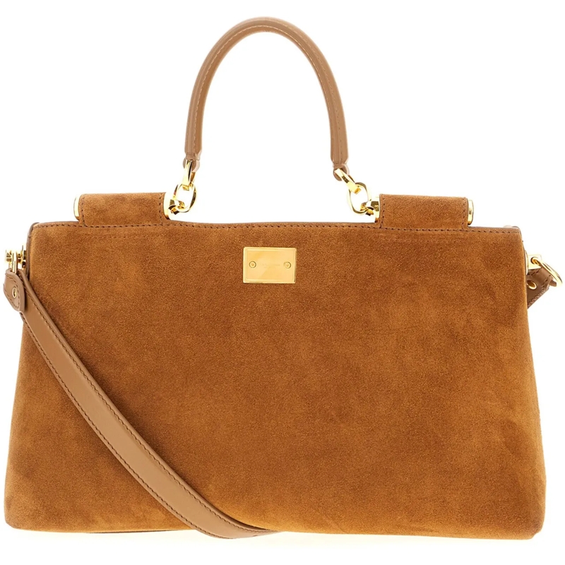 Dolce&Gabbana Tote Dolce&gabbana Brown suede leather Vittoria handbag braun(Image 3)