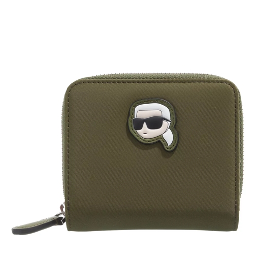 Karl Lagerfeld K/Ikonik 2.0 Nylon Sm Zip Wlt Olive Zip-Around Wallet