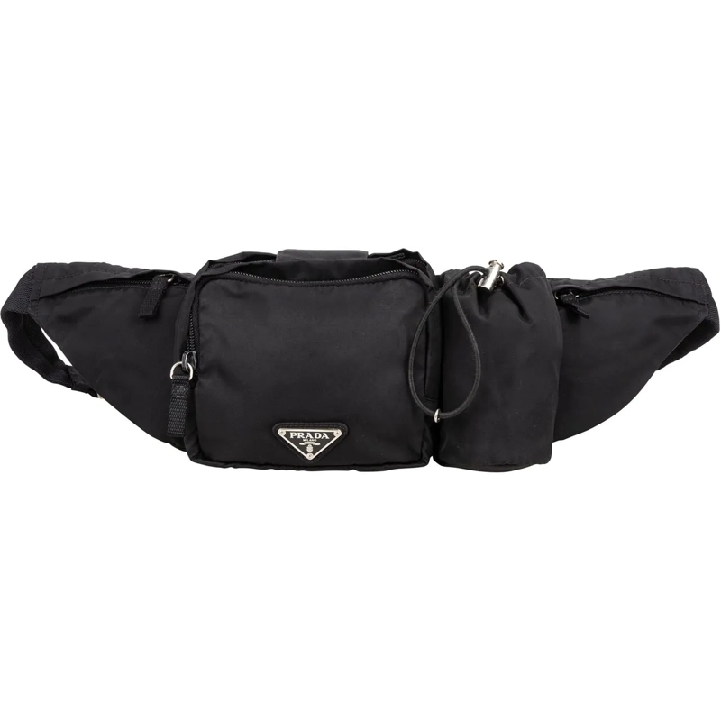 Prada Tote Prada Black Nylon Triangle Crossbody Bumbag schwarz