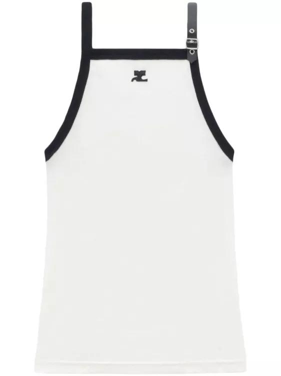 Courrèges - Buckle Contrast Tank Top - Größe M - white