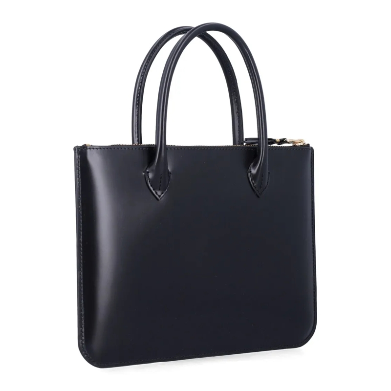 Comme des Garcons Crossbody Bag Structured Black Leather Wallet Bag With Dual Hand Black