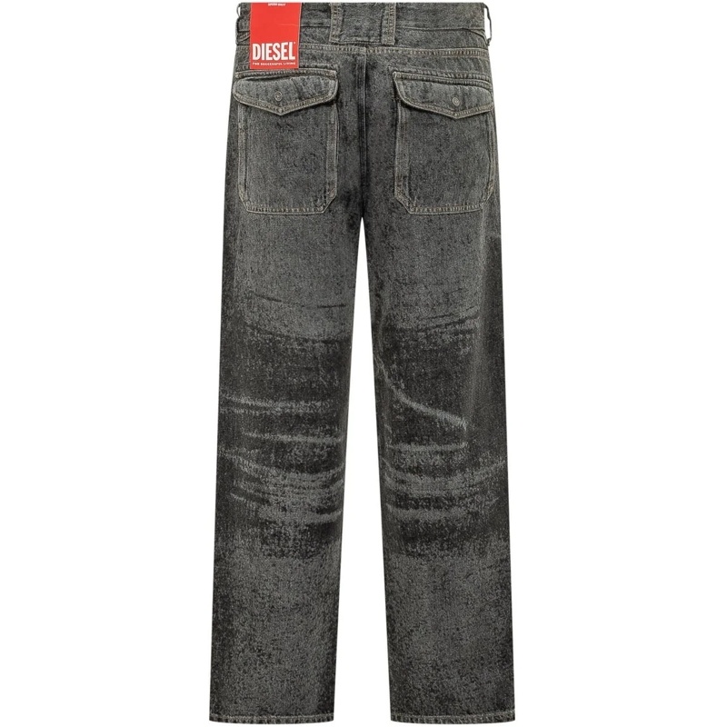 Diesel Jeans à jambe droite Jeans Dritti con Effetto Lavato dunkelgrau(Image 2)