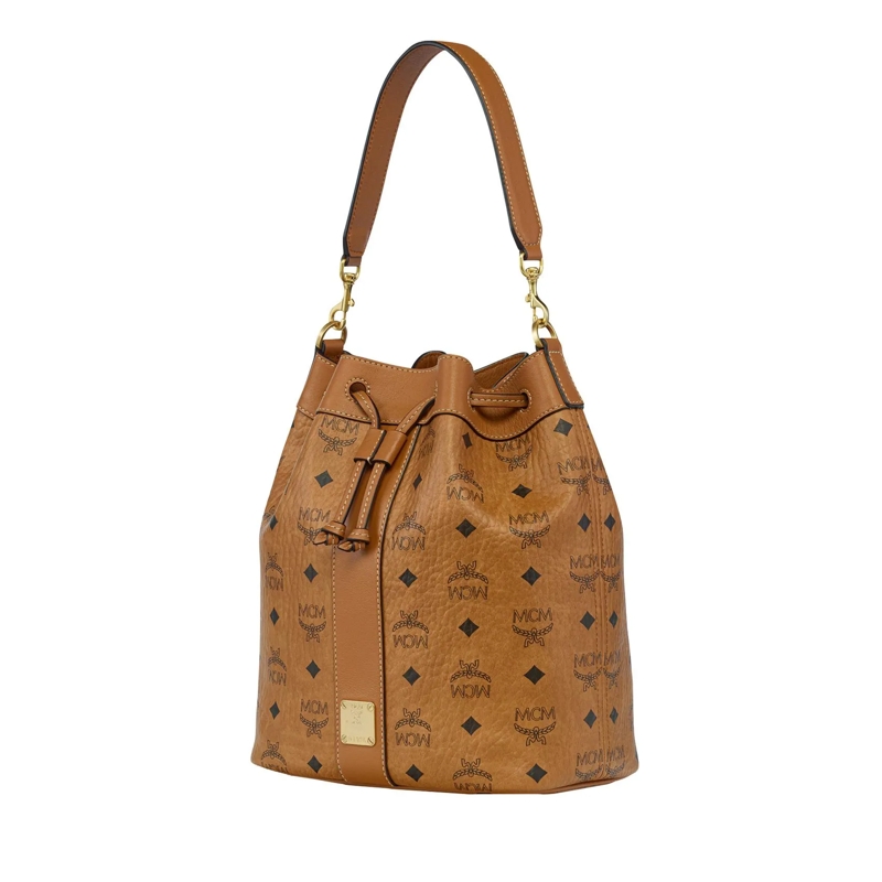MCM Bucket Bag Dessau Vi Drawstring Med Co Cognac(Image 6)