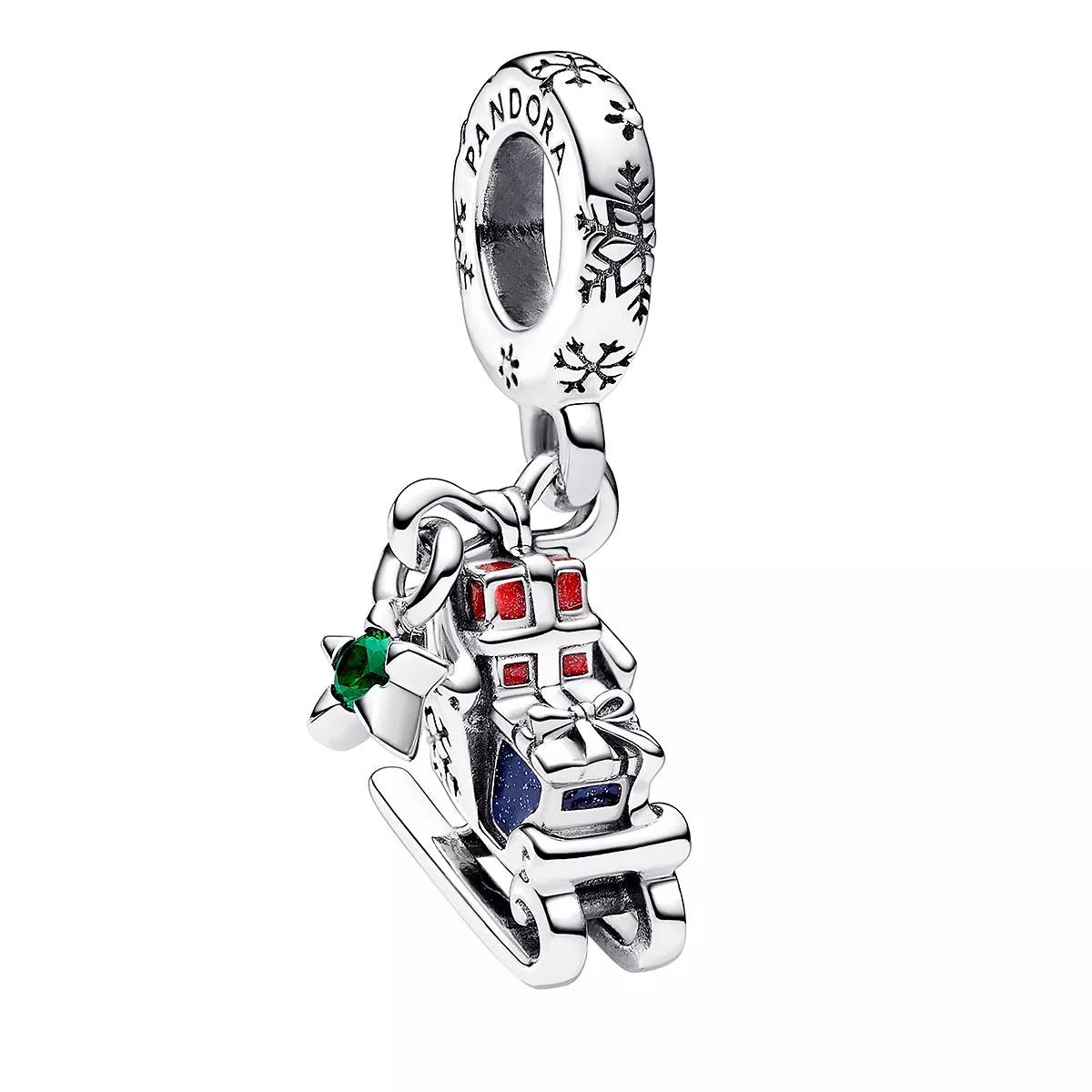 Pandora Christmas sleigh sterling silver dangle with royal Multicolor