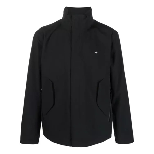 Stone Island  High-Neck Zip-Up Jacket Black