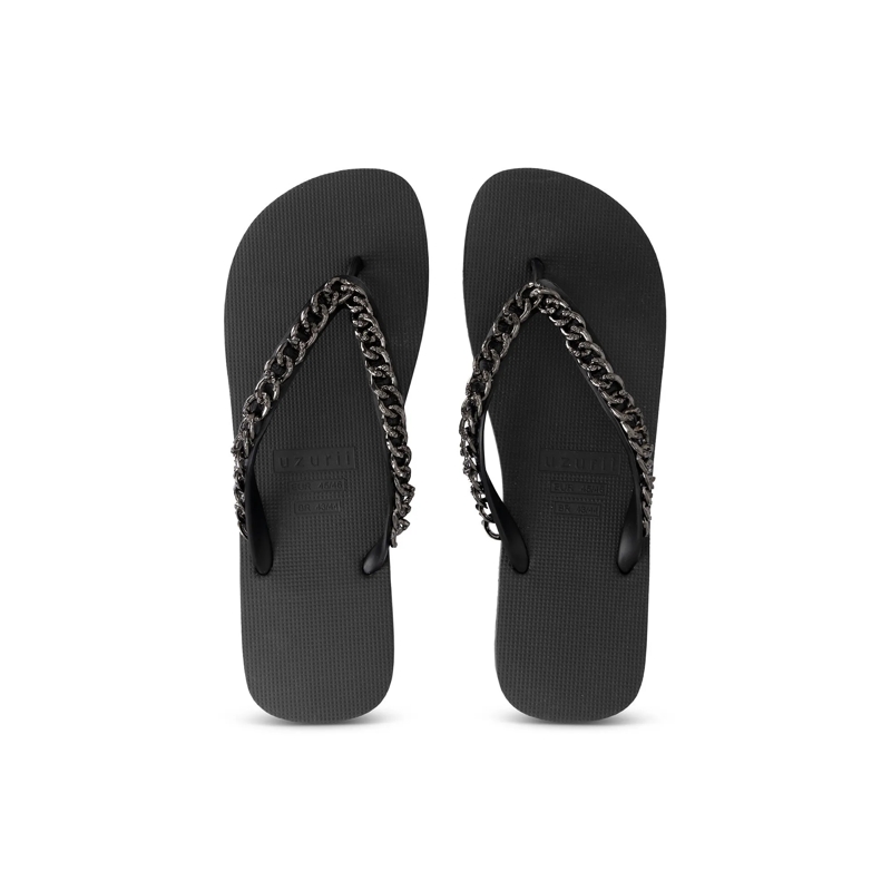 UZURII Flip Flops Zehentrenner Silver Large schwarz