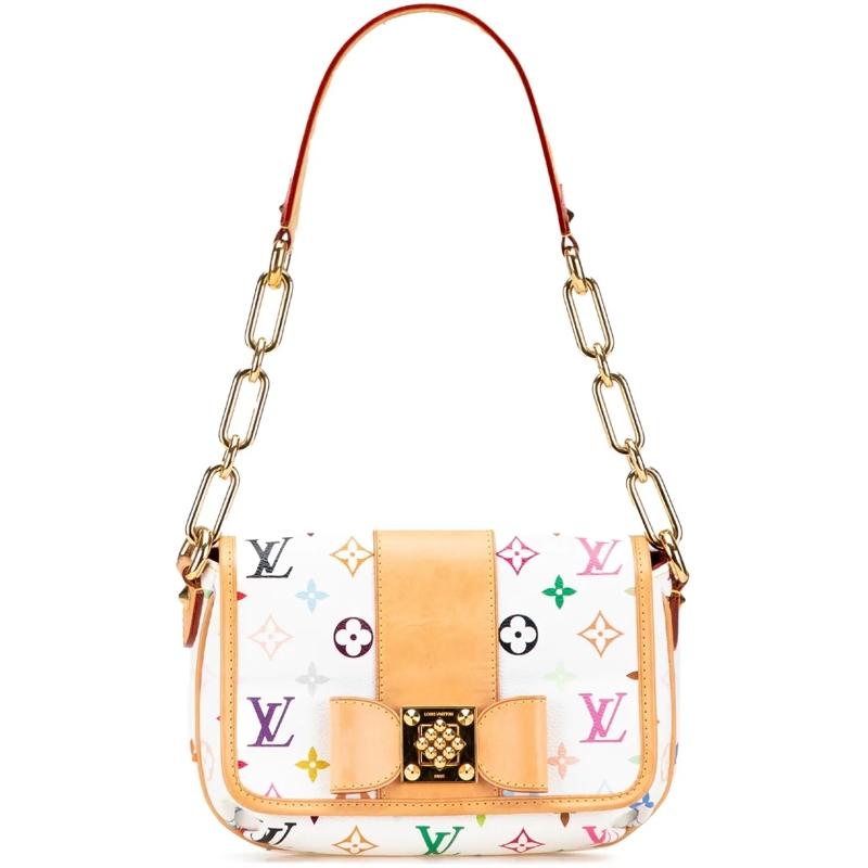 Louis Vuitton Schultertasche Monogram Multicolore Patti weiß