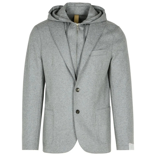 Eleventy Grey Wool Blend Blazer Grey Blazer