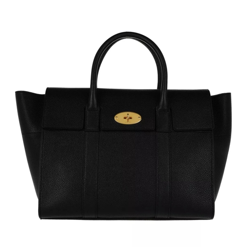 Mulberry Bayswater With Strap Small Classic Grain Leather Black Tote