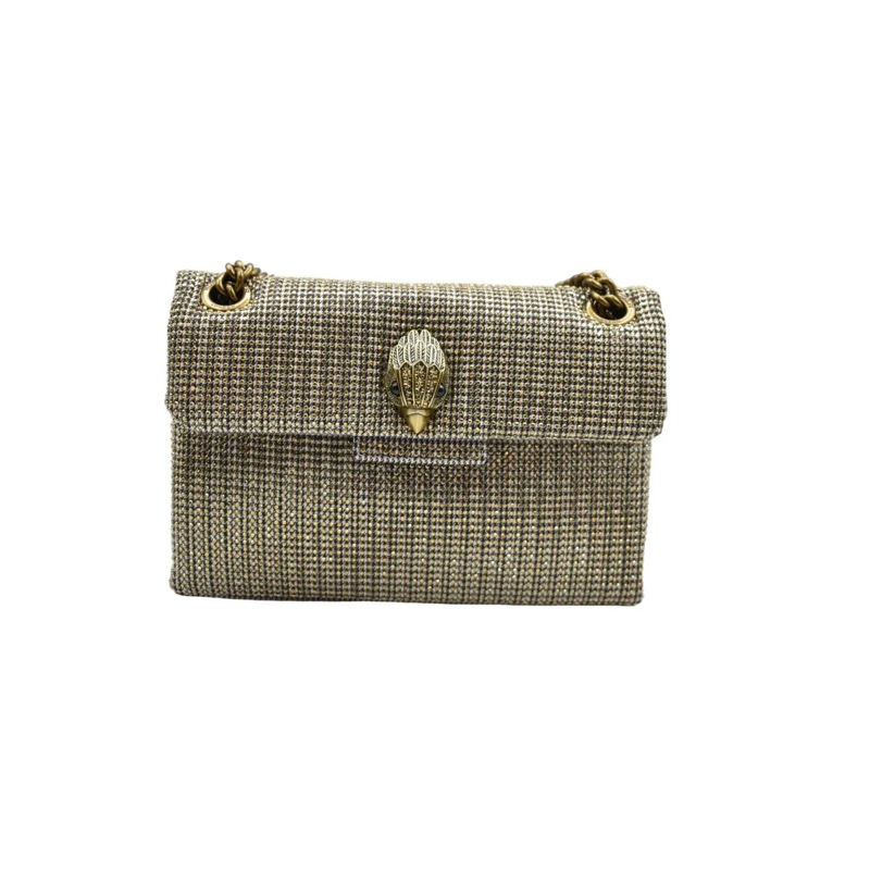 KURT GEIGER LONDON Schultertasche Textured Beige Handbag With Decorative Metallic Cl Brown