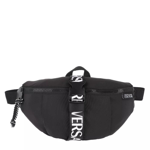 Versace Jeans Couture Logo Tapes Belt Bag One Pocket Black Crossbody Bag