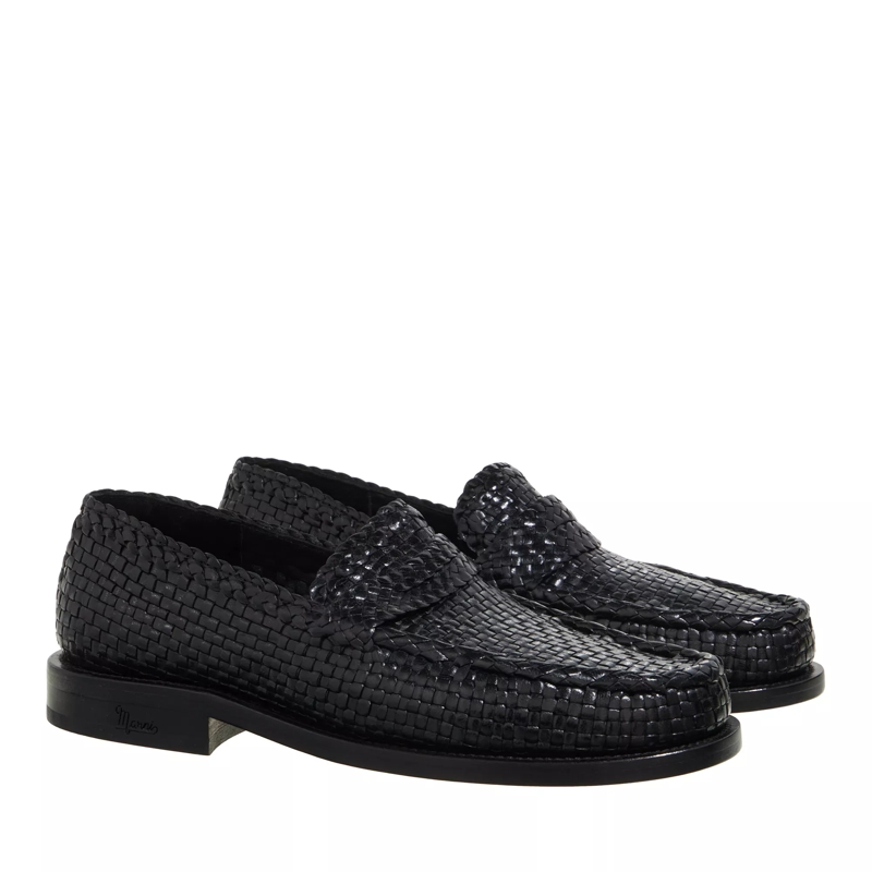 Marni Mocassin Woven Light Loafer Black