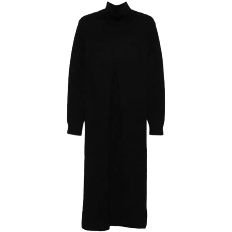 Jil Sander Midikleid Hn Ls Dress Black schwarz