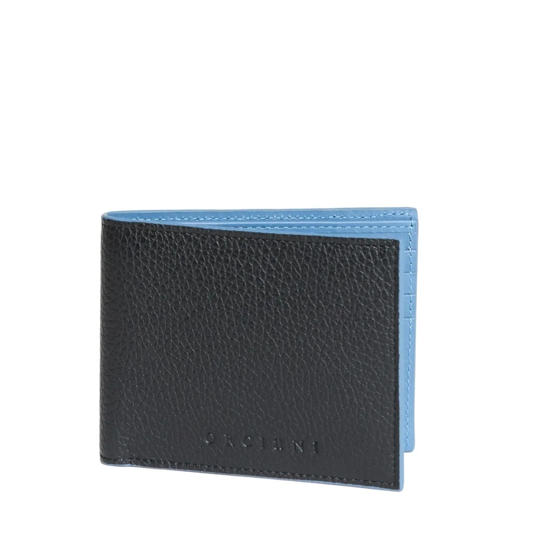 Orciani Geldbörse Micron Two-Tone Leather Wallet Black