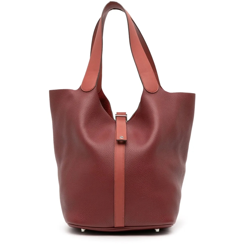 Hermès Fourre-tout Bicolor Clemence and Swift Picotin Lock 31 rot