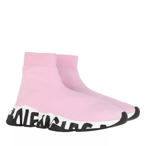 Balenciaga Speed Logo Sneakers Graffiti Light Pink/White Slip-On Sneaker