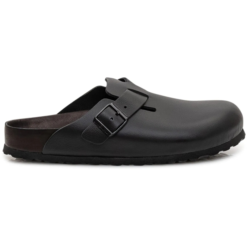 Birkenstock Slides Sabot Boston Exquisite con Fibbia Laterale schwarz
