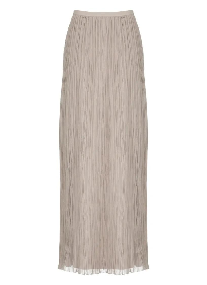 Thumbnail - Alberta Ferretti - Beige Silk Maxi Skirt - Größe 42 - beige