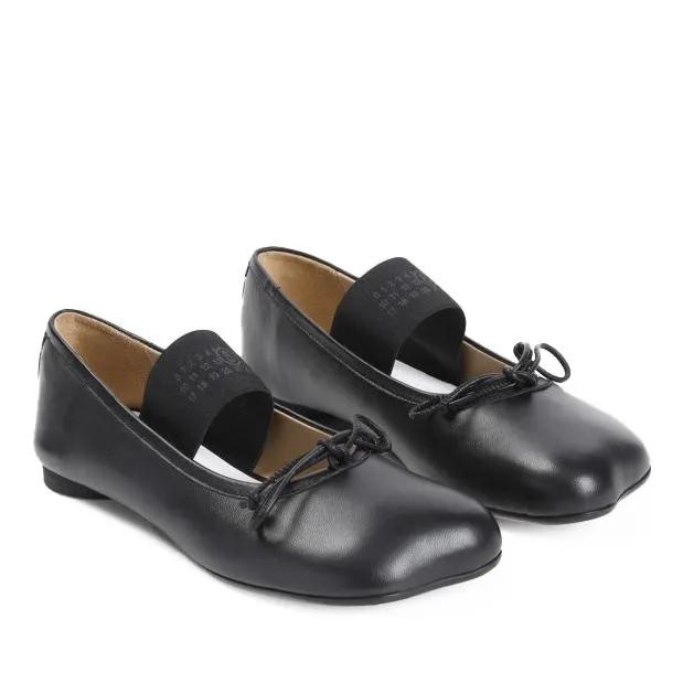 MM6 Maison Margiela Loafers & Ballerinas - Black Ovine Leather Ballet Shoe - Gr. 40 (EU) - in Schwarz - für Damen