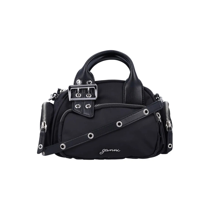 GANNI Sac à bandoulière Mini Polochon Bag Black