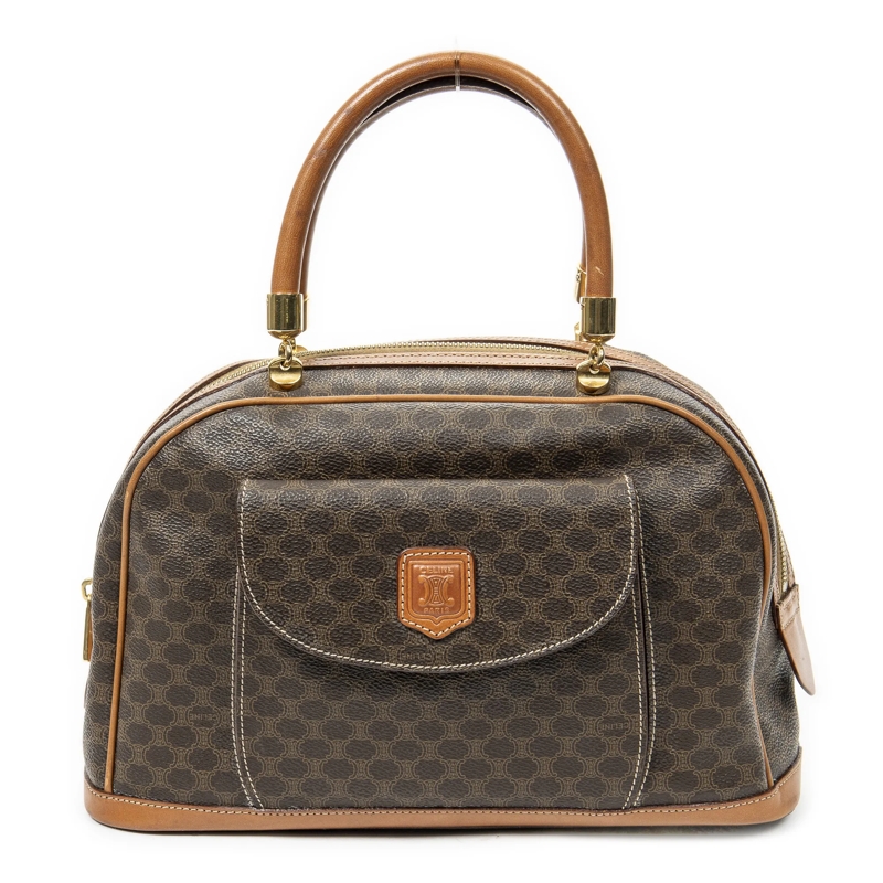 Celine Crossbody Bag Vintage Front Pocket Dome Bag braun