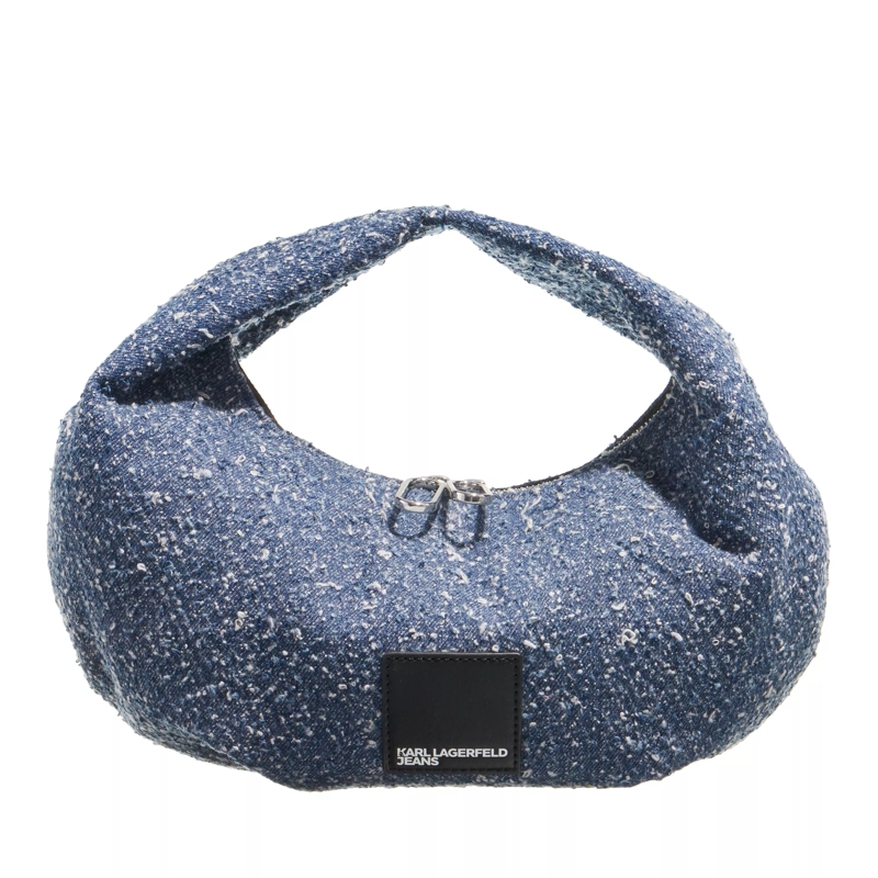 Karl Lagerfeld Jeans Hobo Bag Box Logo Hobo White/Blue Boucle