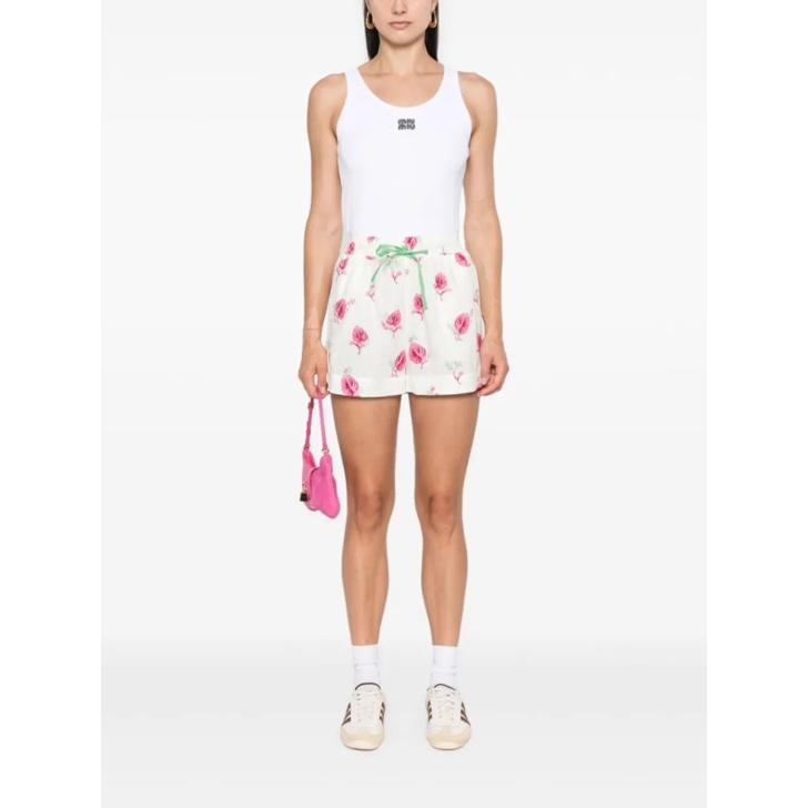 White floral shorts sales