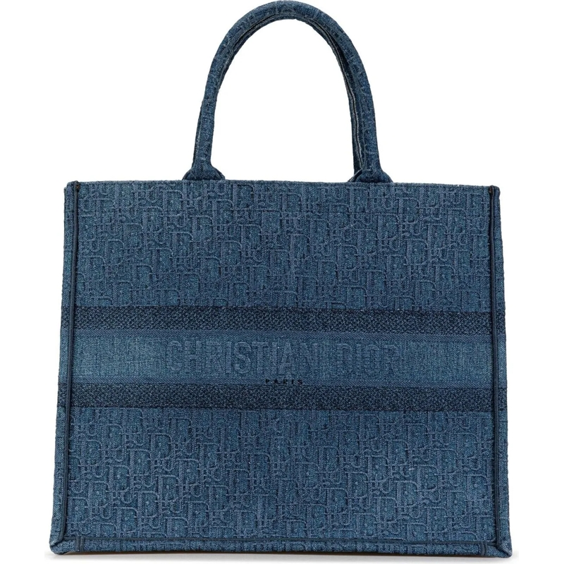Christian Dior Shopper Large Oblique Denim Book Tote blau