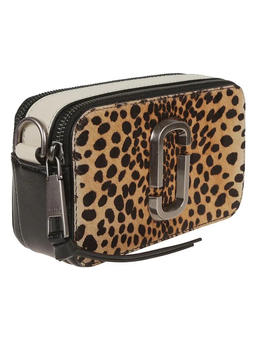 Marc Jacobs Hobo bags Compact Leopard Print Bag With Smooth Leather Acce in bruin