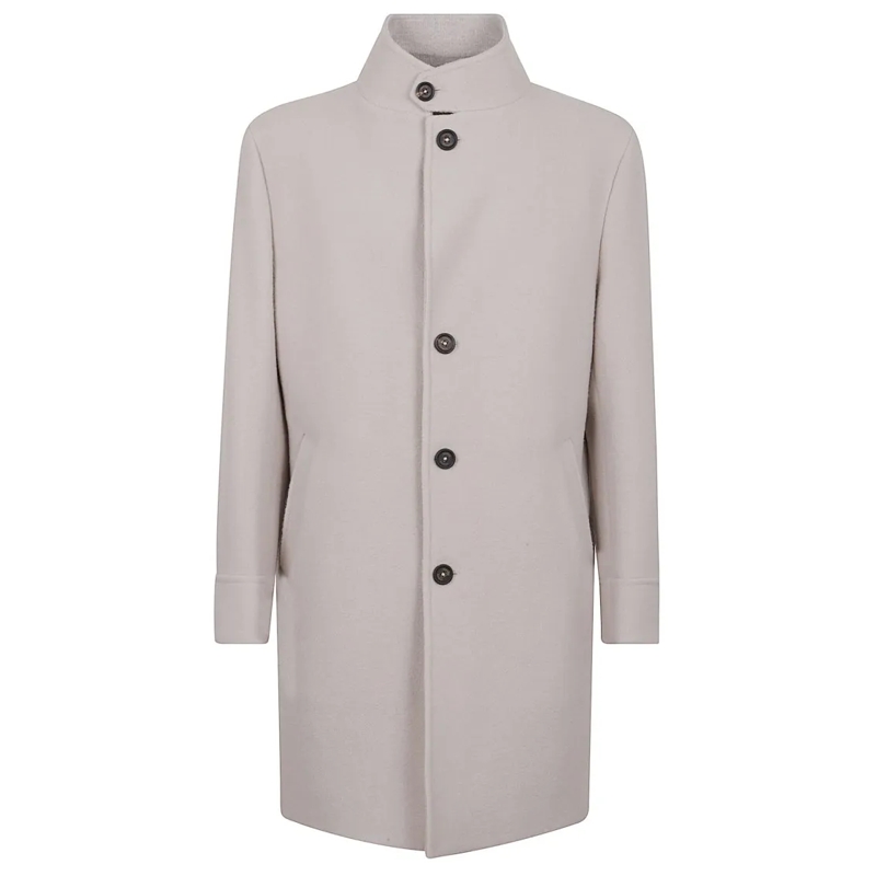 Eleventy Winterjas Refined Stand Collar Coat Grey