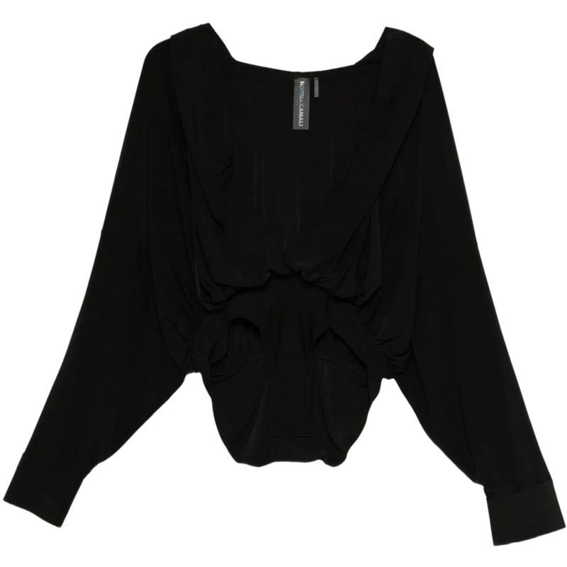 Norma Kamali T-Shirt Top Black schwarz