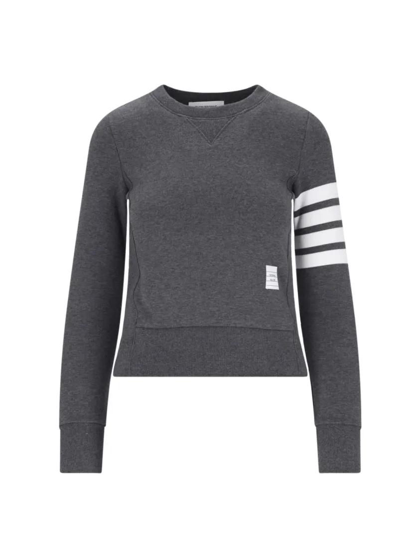 Thumbnail - Thom Browne - "4-Bar" Crewneck Sweatshirt – Grey - Größe 40 - grau