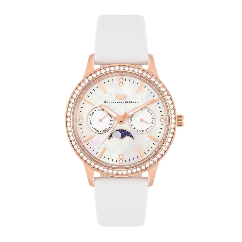 Rhodenwald & Söhne Automatikuhr Damen Armbanduhr Amidala Echtleder rosegold