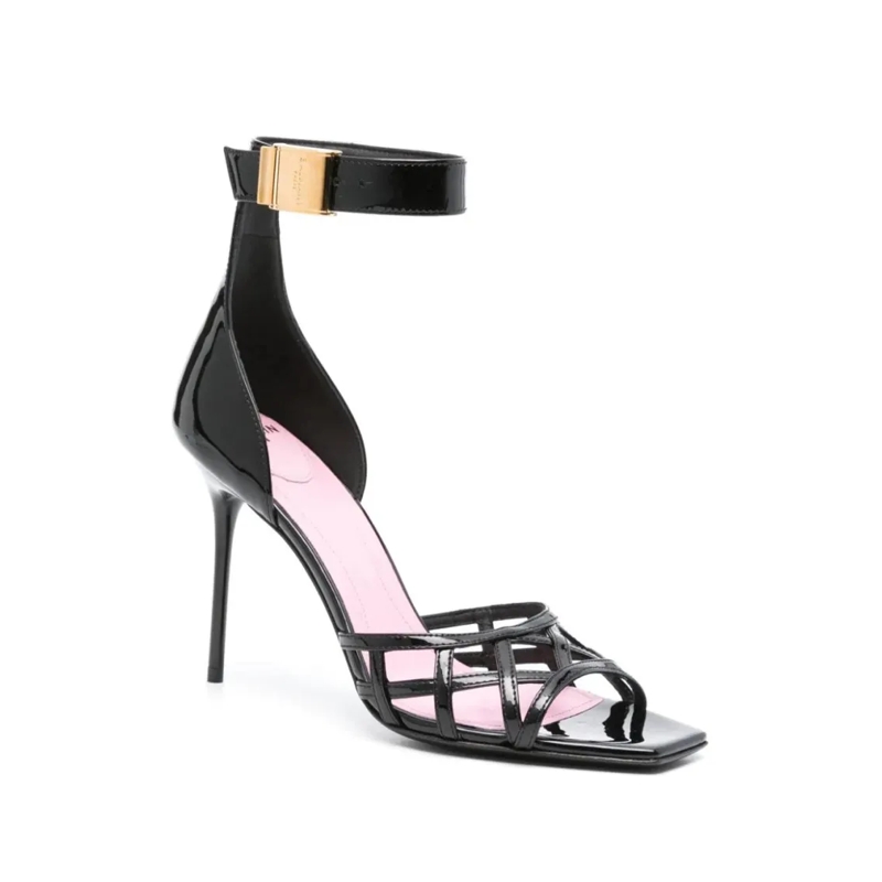 Balmain High Heels Uma Patent Leather Pumps Black(Image 4)
