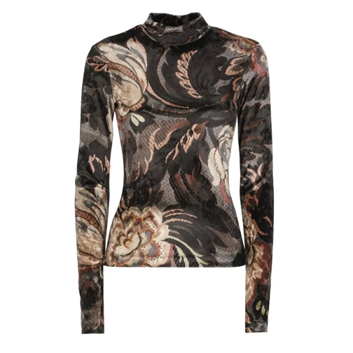 Etro Pull Chenille Sweater With Print Black