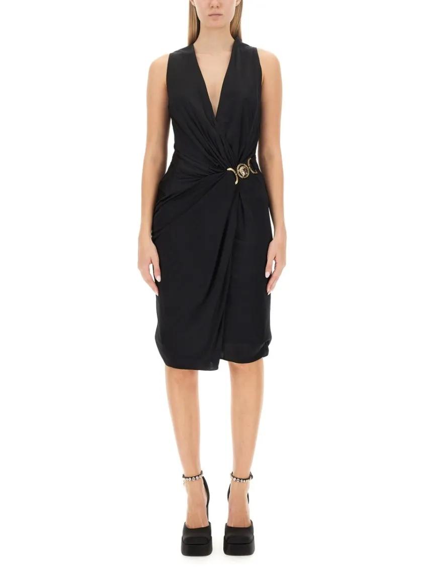 Thumbnail - Versace - Medusa Midi Dress '95 - Größe 40 - schwarz